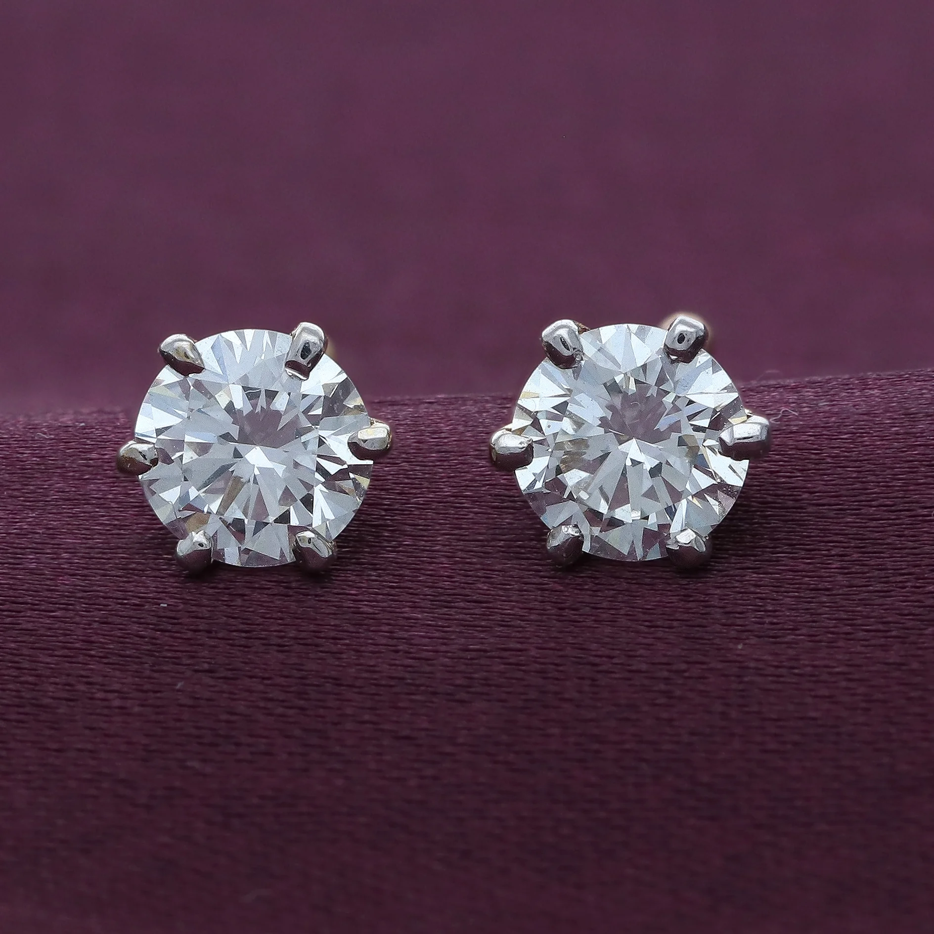 Solitaire Diamond Stud Earrings